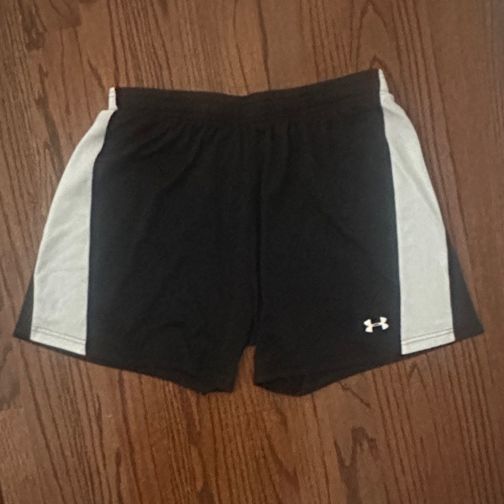 Under Armour Women’s Black Shorts with White Side Panels